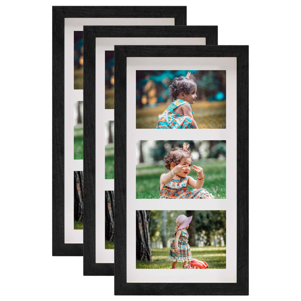 3D Fotorámiky 3 Ks Čierne Na 13X13 Cm Obrázok