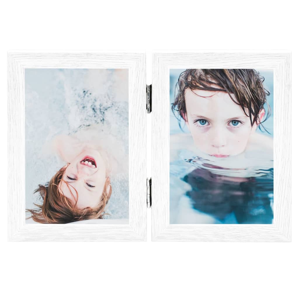 Dvojitý Fotorámik Kolážový Biely