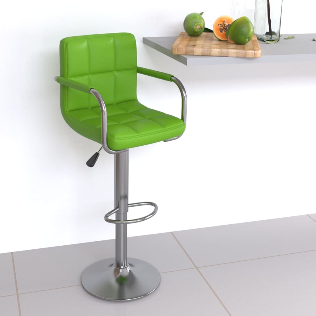 Barové Stoličky 2 Ks Zelené Umelá Koža