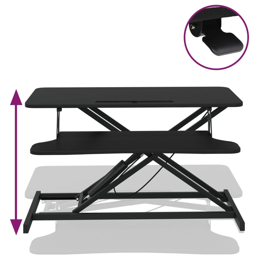 Nastaviteľný pracovný stôl 90x40x(13-50) cm oceľ a sprac. drevo