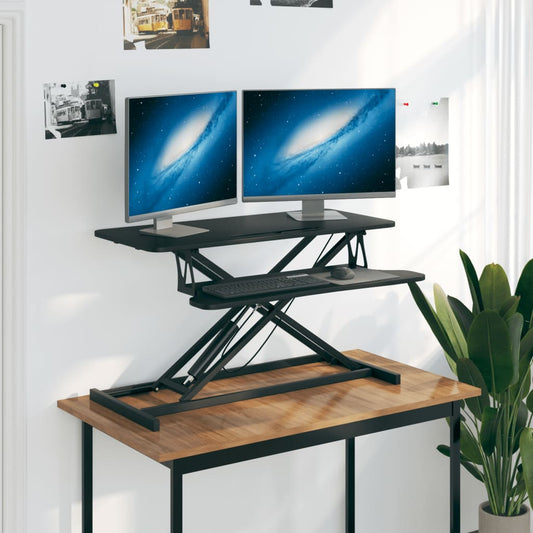 Nastaviteľný pracovný stôl 90x40x(13-50) cm oceľ a sprac. drevo