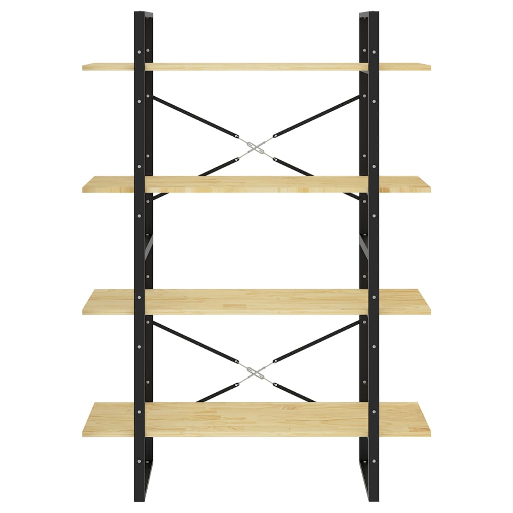 Knižnica So 4 Policami 100X30X, Borovicový Masív