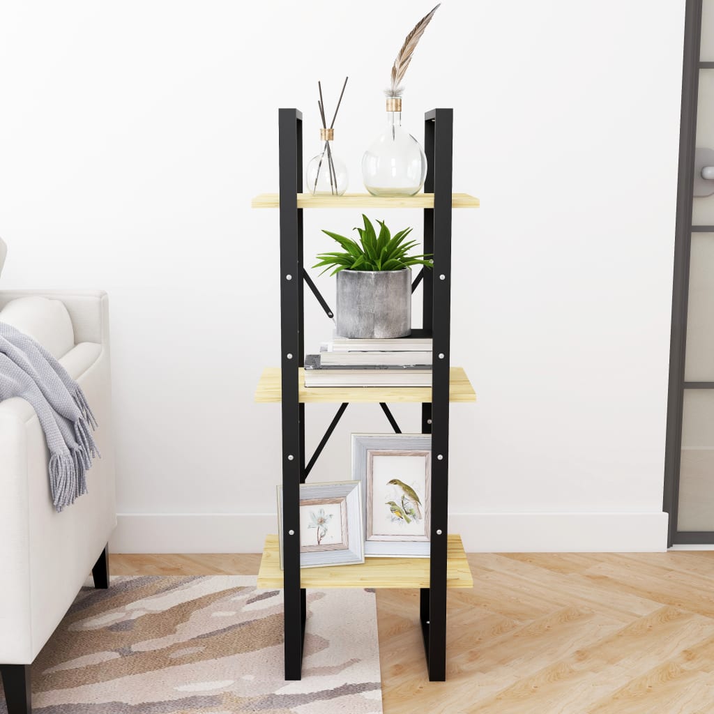 Knižnica S 3 Policami 40X30X, Borovicový Masív