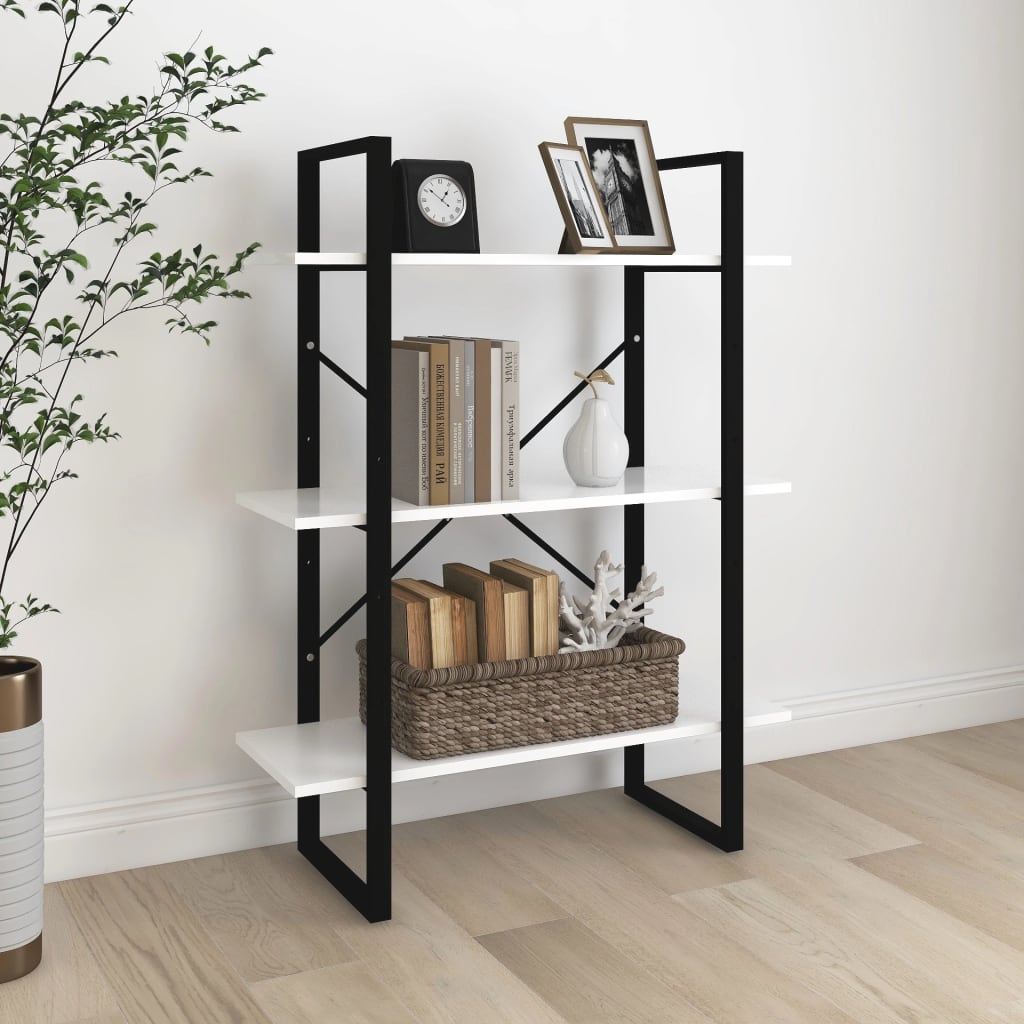 Knižnica S 3 Policami 80X30X, Borovicový Masív