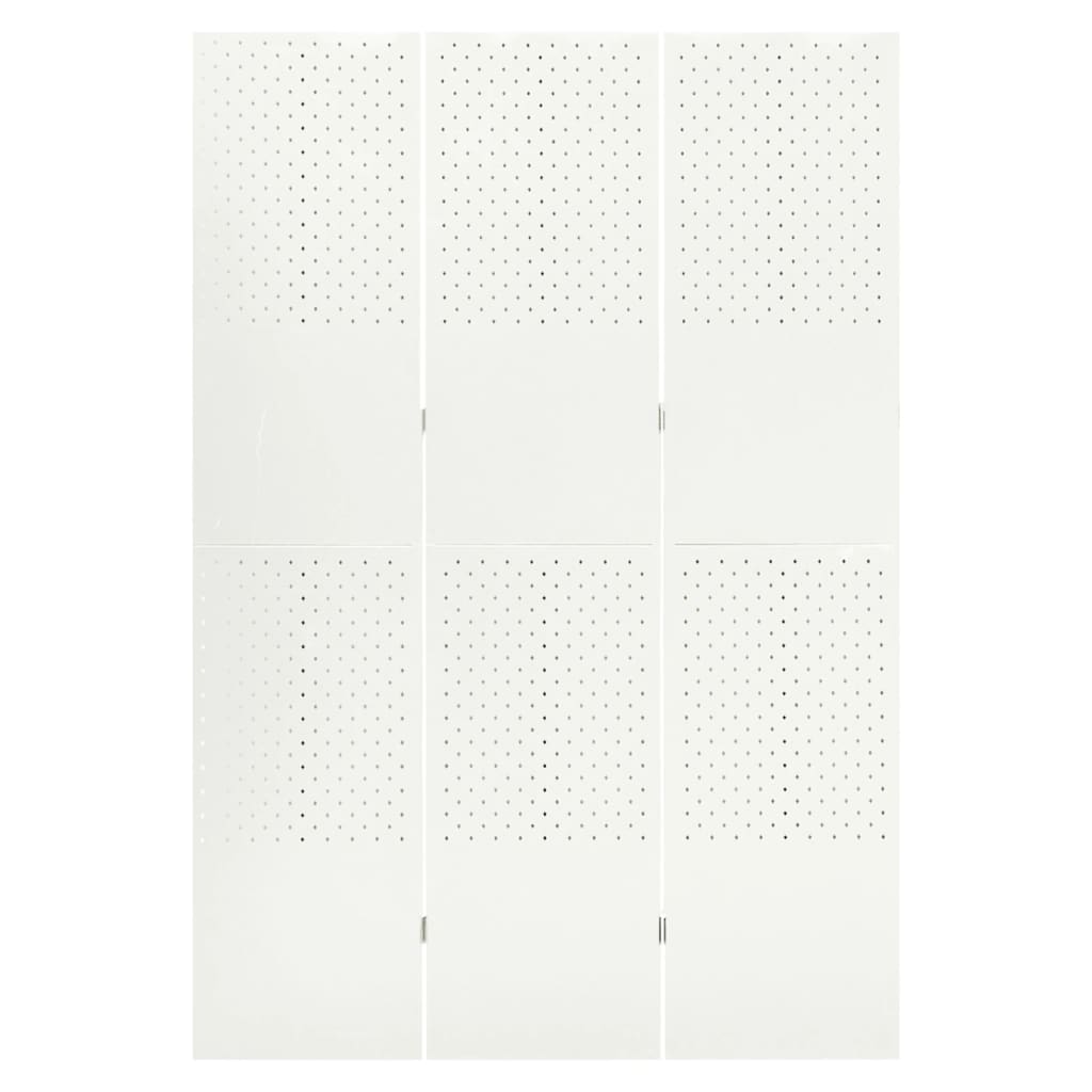 3-panelový paraván biely 120x180 cm oceľ