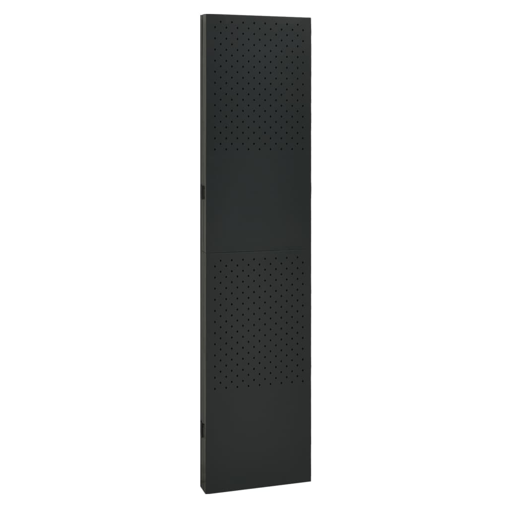 Paraván so 4 panelmi, čierny 160x180 cm oceľ