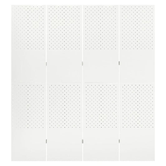 Paraván so 4 panelmi, biela 160x180 cm oceľ