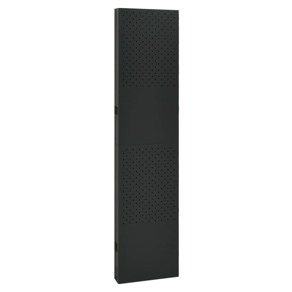 Paraván s 5 panelmi, čierny 200x180 cm oceľ