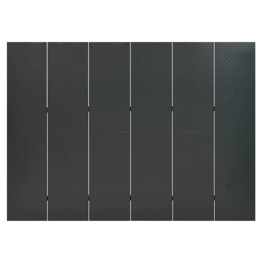 Paraván so 6 panelmi, antracitový 240x180 cm oceľ