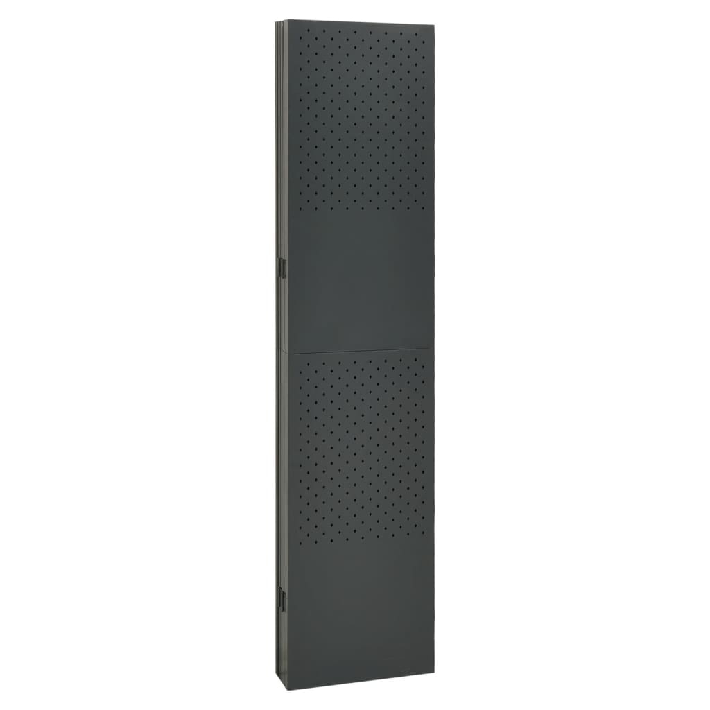 Paraván so 6 panelmi, antracitový 240x180 cm oceľ