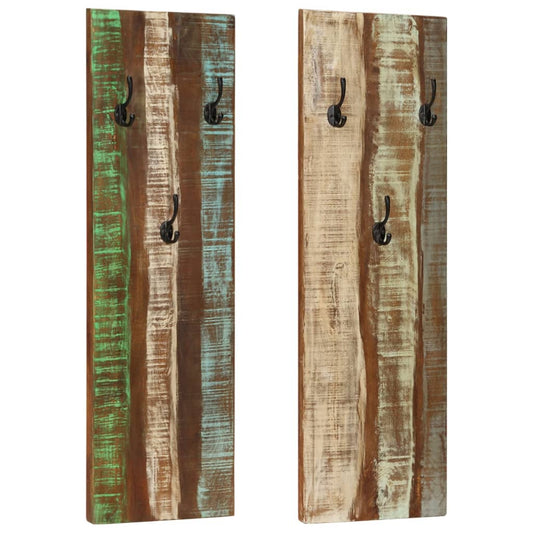 Nástenné vešiaky na kabáty 2 ks 36x3x110 cm recyklovaný masív