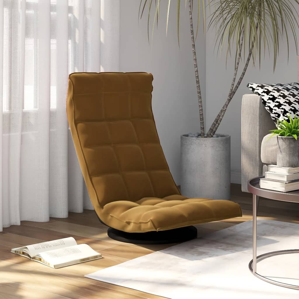 Otočná Podlahová Stolička Bledozelená Zamatová