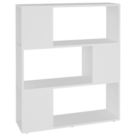Knižnica/deliaca stena biela 80x24x94 cm drevotrieska