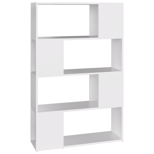Knižnica deliaca stena biela 80x24x124,5 cm drevotrieska