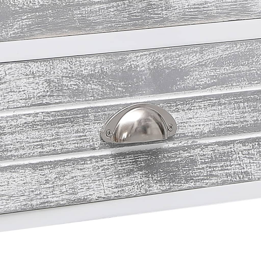 Tv Skrinka, Biela A Sivá 108X30X40 Cm, Drevený Masív Paulovnia