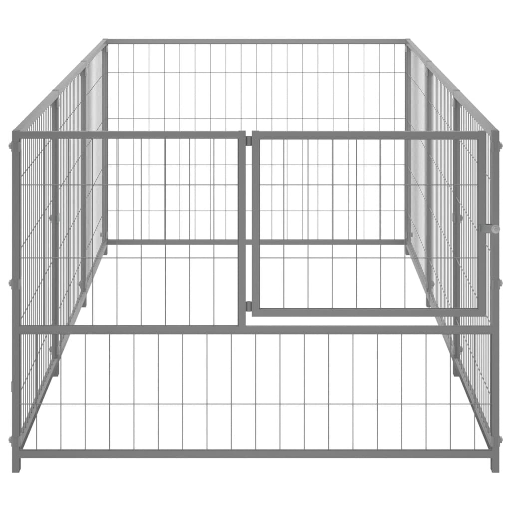 Koterec pre psy strieborný 3 m² oceľ