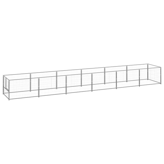 Koterec pre psy strieborný 6 m² oceľ