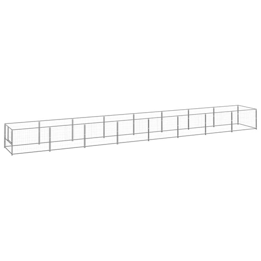 Koterec pre psy strieborný 8 m² oceľ