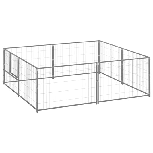 Koterec pre psy strieborný 4 m² oceľ