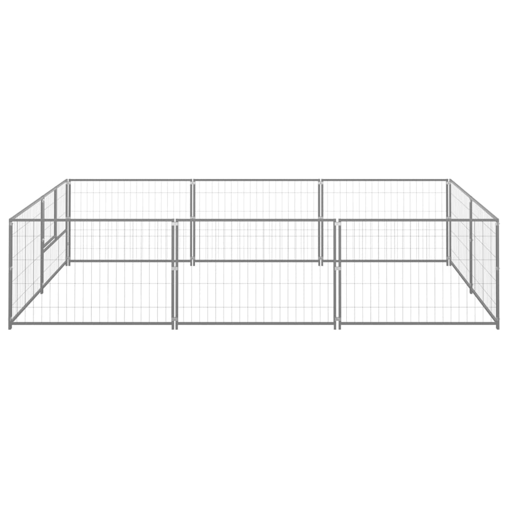 Koterec pre psy strieborný 6 m² oceľ
