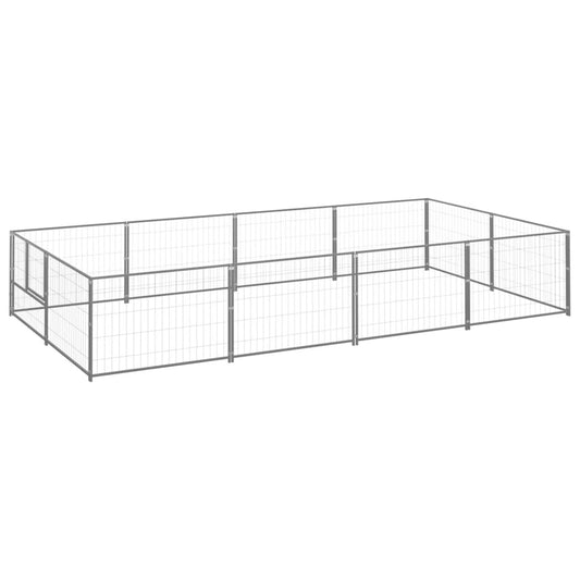 Koterec pre psy strieborný 8 m² oceľ