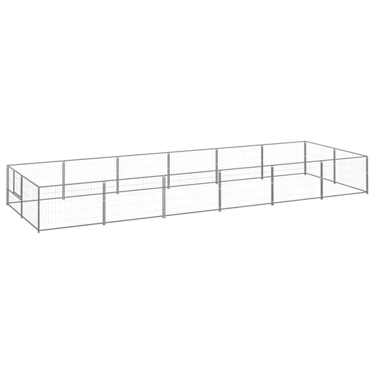 Koterec pre psov strieborný 12 m² oceľ