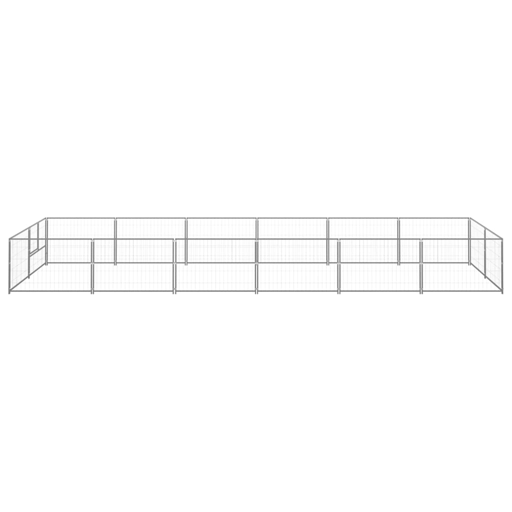 Koterec pre psov strieborný 12 m² oceľ