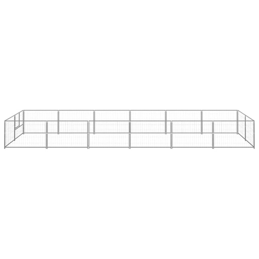 Koterec pre psov strieborný 12 m² oceľ