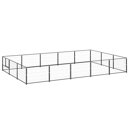 Koterec pre psy čierny 15 m² oceľ