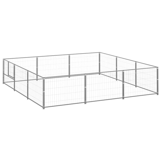 Koterec pre psy strieborný 9 m² oceľ