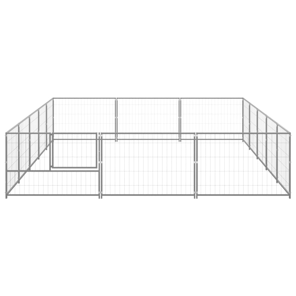 Koterec pre psy strieborný 15 m² oceľ