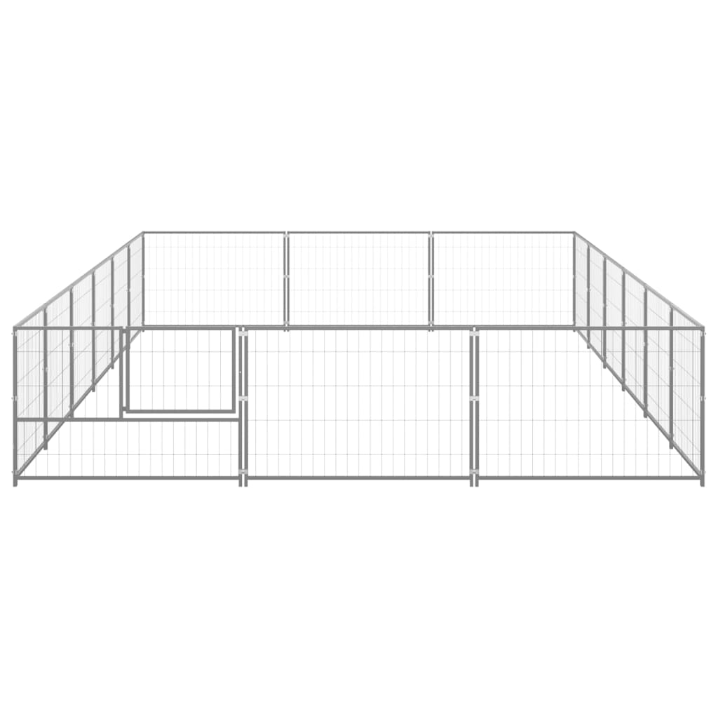 Koterec pre psy strieborný 18 m² oceľ