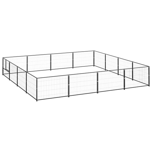 Koterec pre psy čierny 16 m² oceľ