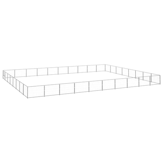 Koterec pre psov strieborný 80 m² oceľ