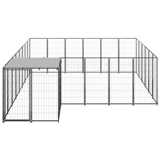 Koterec pre psy čierny 12,1 m² oceľ