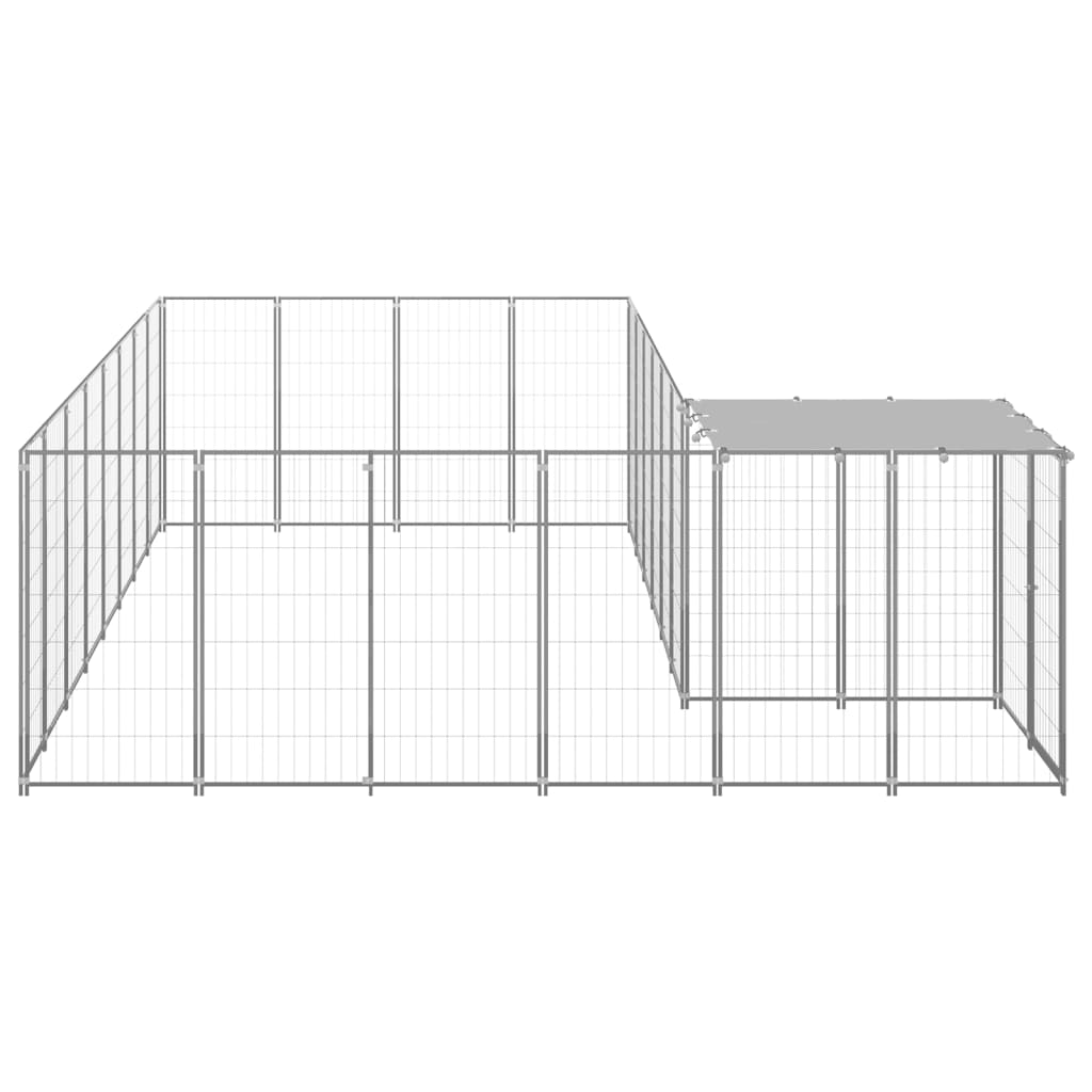 Koterec pre psy strieborný 10,89 m² oceľ