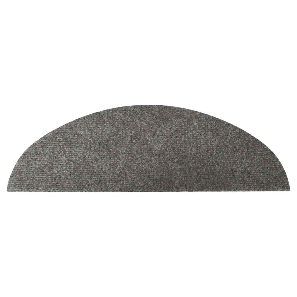 Samolepiace nášľapy na schody 15 ks 56x17x3 cm sivé
