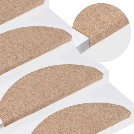 Samolepiace nášľapy na schody 15 ks 65x22,5x3,5 cm béžové