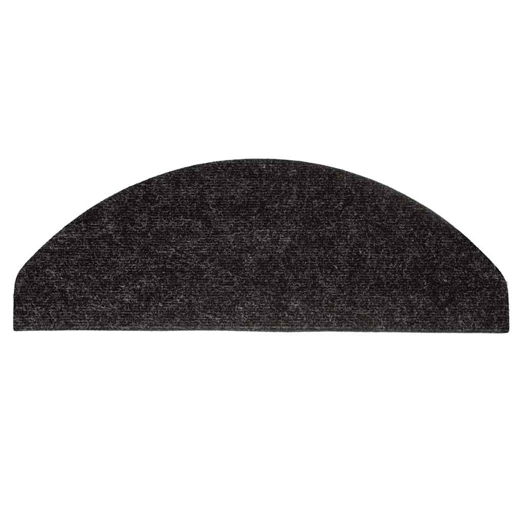 Samolepiace nášľapy na schody 15 ks 65x22,5x3,5 cm antracitové