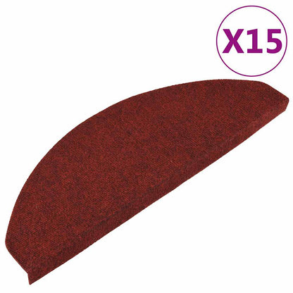Samolepiace nášľapy na schody 15 ks 65x22,5x3,5 cm červené