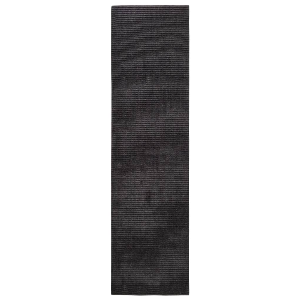 Koberec prírodný sisal 80x300 cm čierny
