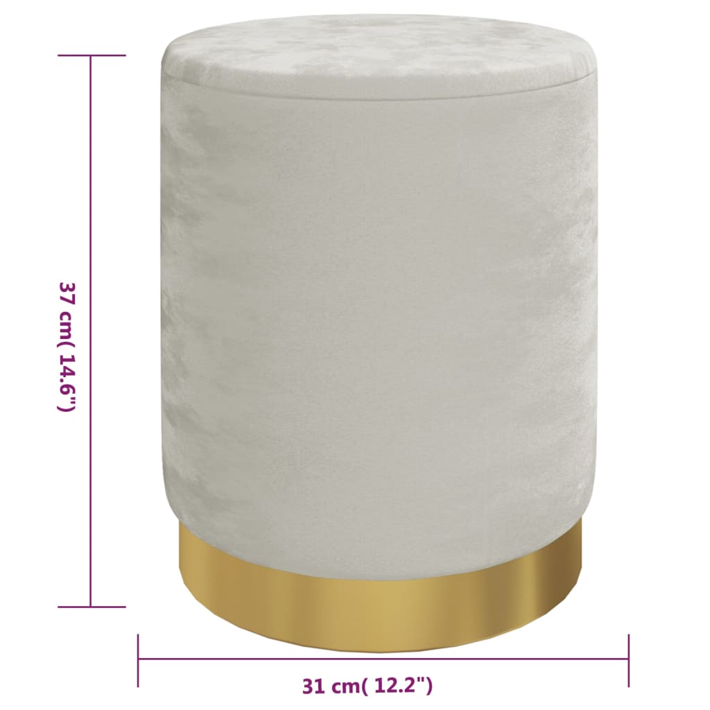 Okrúhla Úložná Taburetka Bledosivá 31 X 37 Cm