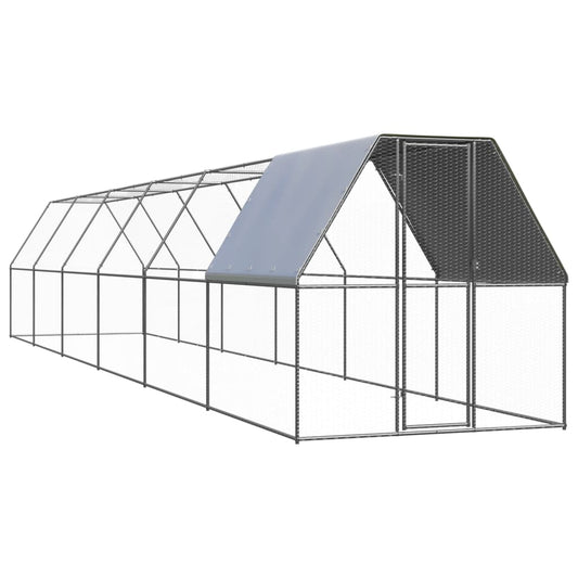 Vonkajšia klietka pre sliepky 2x12x2 m pozinkovaná oceľ