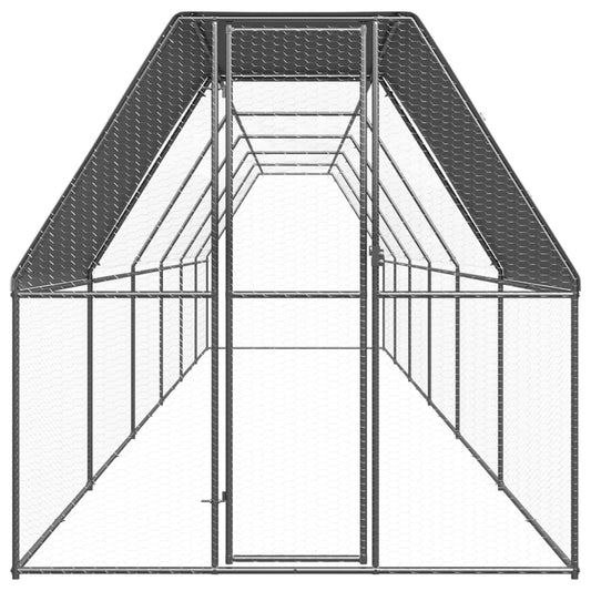 Vonkajšia klietka pre sliepky 2x12x2 m pozinkovaná oceľ