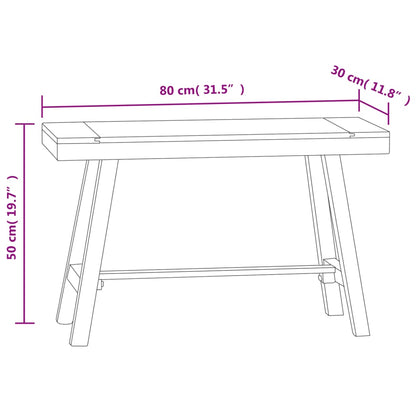 Lavica 80 cm masívne tíkové drevo