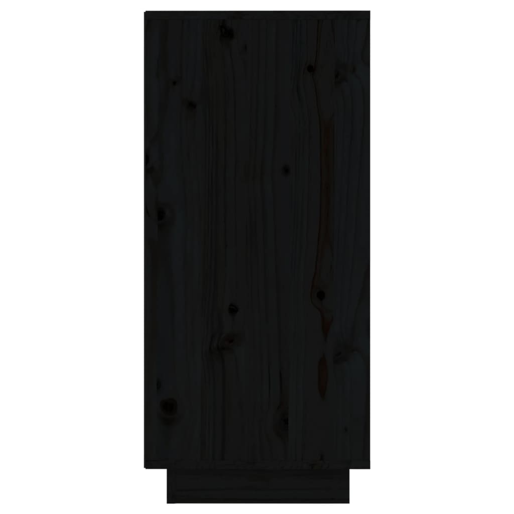 Komody 2 Ks, Čierne 31,5X34X75 Cm, Borovicový Masív