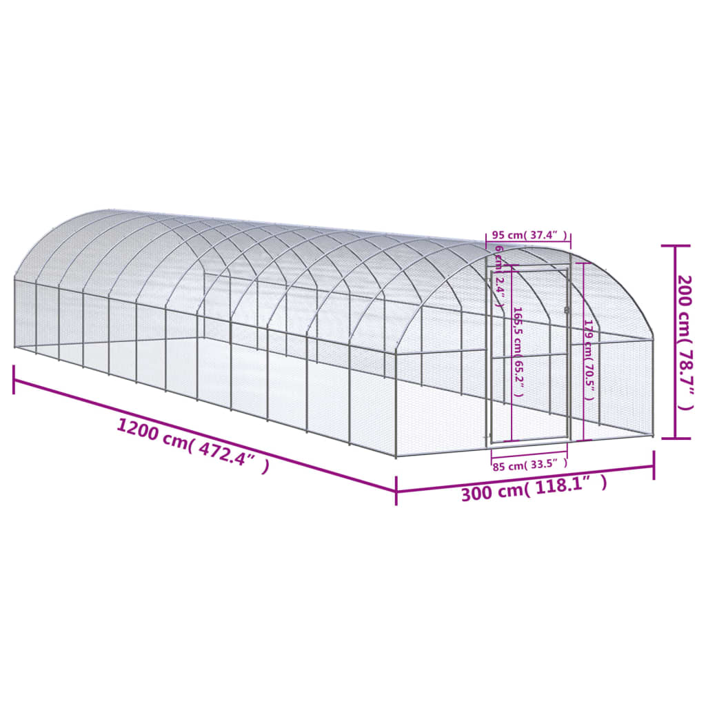 Kurín 3x12x2 m pozinkovaná oceľ