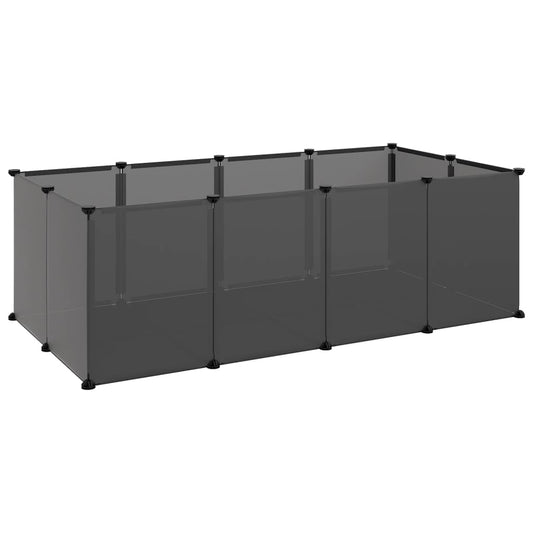 Klietka pre malé zvieratá čierna 144x74x46,5 cm PP a oceľ