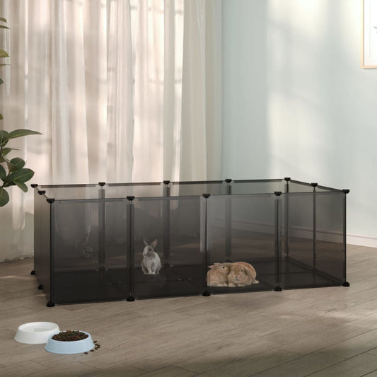 Klietka pre malé zvieratá čierna 144x74x46,5 cm PP a oceľ
