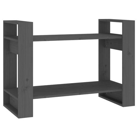 Knižnica/deliaca stena sivá 80x35x56,5 cm masívna borovica